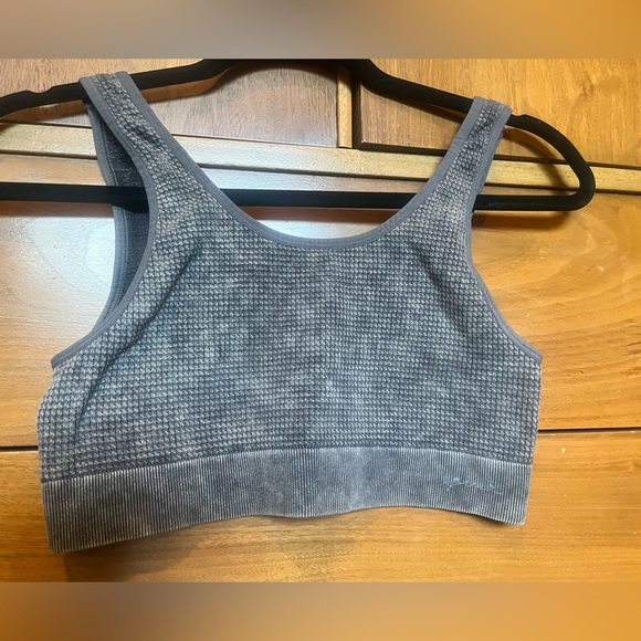 PINK Victoria’s Secret taupe dark gray textured stretchy bralette sports bra • M - Picture 5 of 10